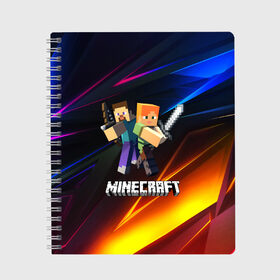 Тетрадь с принтом MINECRAFT в городе Новоалтайск, 100% бумага | 48 листов, плотность листов — 60 г/м2, плотность картонной обложки — 250 г/м2. Листы скреплены сбоку удобной пружинной спиралью. Уголки страниц и обложки скругленные. Цвет линий — светло-серый
 | Тематика изображения на принте: craft | creeper | dungeon | dungeons | earth | game | logo | mine | minecraft | mobile | online | дунгеонс | земля | зомби | игра | крипер | лого | майкрафт | майнкрафт | мобайл | онлайн | подземелье | подземелья