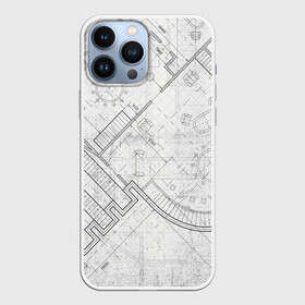 Чехол для iPhone 13 Pro Max с принтом план здания в городе Новоалтайск,  |  | Тематика изображения на принте: architecture | general plan 
architect | архитектор | архитектура | генплан | знание
