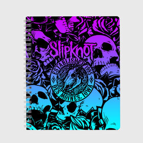 Тетрадь с принтом Slipknot в городе Новоалтайск, 100% бумага | 48 листов, плотность листов — 60 г/м2, плотность картонной обложки — 250 г/м2. Листы скреплены сбоку удобной пружинной спиралью. Уголки страниц и обложки скругленные. Цвет линий — светло-серый
 | Тематика изображения на принте: band | corey taylor | jim root | metal | mick thomson | music | official | slipknot | альтернативный | глэм | готик | гранж | метал | музыка | пост | рок | слипкнот | хард
