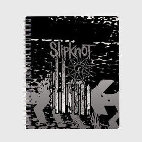 Тетрадь с принтом Slipknot в городе Новоалтайск, 100% бумага | 48 листов, плотность листов — 60 г/м2, плотность картонной обложки — 250 г/м2. Листы скреплены сбоку удобной пружинной спиралью. Уголки страниц и обложки скругленные. Цвет линий — светло-серый
 | Тематика изображения на принте: band | corey taylor | jim root | metal | mick thomson | music | official | slipknot | альтернативный | глэм | готик | гранж | метал | музыка | пост | рок | слипкнот | хард