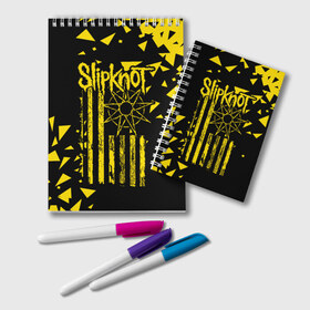 Блокнот с принтом Slipknot в городе Новоалтайск, 100% бумага | 48 листов, плотность листов — 60 г/м2, плотность картонной обложки — 250 г/м2. Листы скреплены удобной пружинной спиралью. Цвет линий — светло-серый
 | Тематика изображения на принте: band | corey taylor | jim root | metal | mick thomson | music | official | slipknot | альтернативный | глэм | готик | гранж | метал | музыка | пост | рок | слипкнот | хард