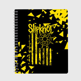 Тетрадь с принтом Slipknot в городе Новоалтайск, 100% бумага | 48 листов, плотность листов — 60 г/м2, плотность картонной обложки — 250 г/м2. Листы скреплены сбоку удобной пружинной спиралью. Уголки страниц и обложки скругленные. Цвет линий — светло-серый
 | Тематика изображения на принте: band | corey taylor | jim root | metal | mick thomson | music | official | slipknot | альтернативный | глэм | готик | гранж | метал | музыка | пост | рок | слипкнот | хард