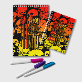 Блокнот с принтом Slipknot в городе Новоалтайск, 100% бумага | 48 листов, плотность листов — 60 г/м2, плотность картонной обложки — 250 г/м2. Листы скреплены удобной пружинной спиралью. Цвет линий — светло-серый
 | Тематика изображения на принте: band | corey taylor | jim root | metal | mick thomson | music | official | slipknot | альтернативный | глэм | готик | гранж | метал | музыка | пост | рок | слипкнот | хард