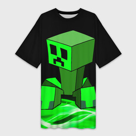 Платье-футболка 3D с принтом Майнкрафт Крипер в городе Новоалтайск,  |  | creeper | dungeons | minecraft | play | бой | герои | детские | драка | инди | компьютерные | крипер | куб | логотипигры | майнкрафт | мальчикам | мечи | мобы | неоновые | огонь | персонажи | песочница | пламя