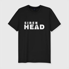 Мужская футболка хлопок Slim с принтом Siren Head в городе Новоалтайск, 92% хлопок, 8% лайкра | приталенный силуэт, круглый вырез ворота, длина до линии бедра, короткий рукав | game | scp | siren head | игра | лес | монстр | персонаж | сирена | сиреноголовый | хоррор | чудовище