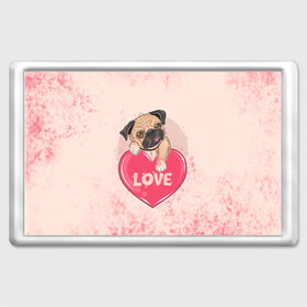 Магнит 45*70 с принтом Love Pug (Z) в городе Новоалтайск, Пластик | Размер: 78*52 мм; Размер печати: 70*45 | Тематика изображения на принте: dog | doggie | doggy | mops | pug | декоративная собака | друг человека | другу | кинолог | лабрадор | малые молоссоиды | мопс | мопсик | мохнатый | пес | пёсель | пёсик | подарок | подруге | собака | собакен | собаки