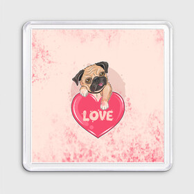Магнит 55*55 с принтом Love Pug (Z) в городе Новоалтайск, Пластик | Размер: 65*65 мм; Размер печати: 55*55 мм | Тематика изображения на принте: dog | doggie | doggy | mops | pug | декоративная собака | друг человека | другу | кинолог | лабрадор | малые молоссоиды | мопс | мопсик | мохнатый | пес | пёсель | пёсик | подарок | подруге | собака | собакен | собаки