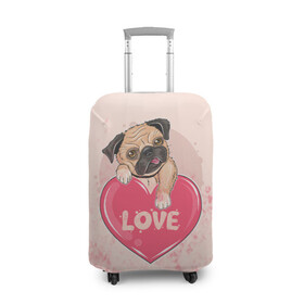 Чехол для чемодана 3D с принтом Love Pug | Люблю мопса (Z) в городе Новоалтайск, 86% полиэфир, 14% спандекс | двустороннее нанесение принта, прорези для ручек и колес | dog | doggie | doggy | mops | pug | декоративная собака | друг человека | другу | кинолог | лабрадор | малые молоссоиды | мопс | мопсик | мохнатый | пес | пёсель | пёсик | подарок | подруге | собака | собакен | собаки