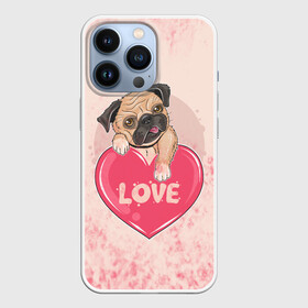 Чехол для iPhone 13 Pro с принтом Love Pug | Люблю мопса (Z) в городе Новоалтайск,  |  | Тематика изображения на принте: dog | doggie | doggy | mops | pug | декоративная собака | друг человека | другу | кинолог | лабрадор | малые молоссоиды | мопс | мопсик | мохнатый | пес | пёсель | пёсик | подарок | подруге | собака | собакен | собаки