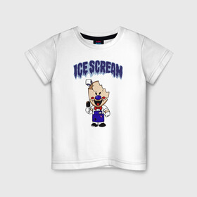 Детская футболка хлопок с принтом Ice Scream в городе Новоалтайск, 100% хлопок | круглый вырез горловины, полуприлегающий силуэт, длина до линии бедер | horror | ice scream | neighborhood | аркадный | хоррор
