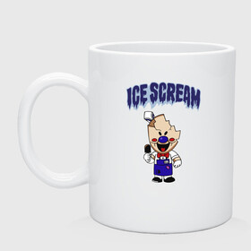 Кружка керамическая с принтом Ice Scream в городе Новоалтайск, керамика | объем — 330 мл, диаметр — 80 мм. Принт наносится на бока кружки, можно сделать два разных изображения | horror | ice scream | neighborhood | аркадный | хоррор