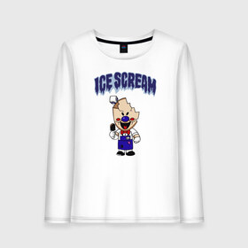 Женский лонгслив хлопок с принтом Ice Scream в городе Новоалтайск, 100% хлопок |  | horror | ice scream | neighborhood | аркадный | хоррор