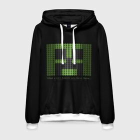 Мужская толстовка 3D с принтом MINECRAFT CREEPER в городе Новоалтайск, 100% полиэстер | двухслойный капюшон со шнурком для регулировки, мягкие манжеты на рукавах и по низу толстовки, спереди карман-кенгуру с мягким внутренним слоем. | creeper | game | minecraft | блоки | игра | квадраты | компьютерная | крипер | криппер | майнкрафт | огонь