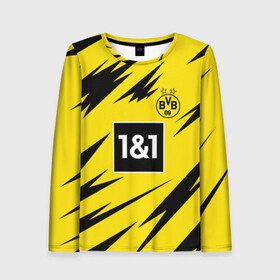 Женский лонгслив 3D с принтом HAALAND Borussia Dortmund в городе Новоалтайск, 100% полиэстер | длинные рукава, круглый вырез горловины, полуприлегающий силуэт | borussia | champions | dortmund | football | haaland | soccer | uefa | world cup | боруссия | боруссия дортмунд | дортмунд | лига чемпионов | форма | формы | футбол | холанд | холланд | хооланд
