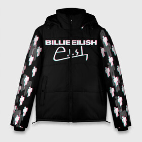 Мужская зимняя куртка 3D с принтом BILLIE EILISH GLITCH в городе Новоалтайск, верх — 100% полиэстер; подкладка — 100% полиэстер; утеплитель — 100% полиэстер | длина ниже бедра, свободный силуэт Оверсайз. Есть воротник-стойка, отстегивающийся капюшон и ветрозащитная планка. 

Боковые карманы с листочкой на кнопках и внутренний карман на молнии. | ayelish | bad guy | bellyache | bilie eilish | bilie elish | billie | billie eilish | eilish | electronic | elish | music | били айлиш | билли айлиш | глитч | эйлиш | элиш
