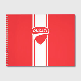 Альбом для рисования с принтом DUCATI в городе Новоалтайск, 100% бумага
 | матовая бумага, плотность 200 мг. | Тематика изображения на принте: ducati | moto | дукати | мото | мотоспорт