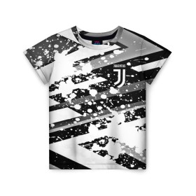 Детская футболка 3D с принтом Juventus в городе Новоалтайск, 100% гипоаллергенный полиэфир | прямой крой, круглый вырез горловины, длина до линии бедер, чуть спущенное плечо, ткань немного тянется | Тематика изображения на принте: cristiano | fifa | football | juventus | paint | ronaldo | soccer | uefa | брызги | буффон | зебры | италия | клуб | краска | криштиану | кьеллини | матч | мяч | роналду | турин | уефа | фифа | футбол | футбольный | черно белые | ювентус