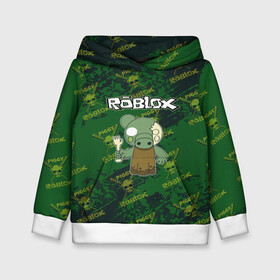 Детская толстовка 3D с принтом Свинка Пигги из Roblox в городе Новоалтайск, 100% полиэстер | двухслойный капюшон со шнурком для регулировки, мягкие манжеты на рукавах и по низу толстовки, спереди карман-кенгуру с мягким внутренним слоем | Тематика изображения на принте: pig | piggi | roblox | svinka | игра | пигги