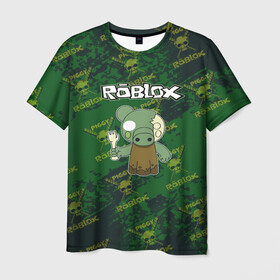 Мужская футболка 3D с принтом Свинка Пигги из Roblox в городе Новоалтайск, 100% полиэфир | прямой крой, круглый вырез горловины, длина до линии бедер | pig | piggi | roblox | svinka | игра | пигги