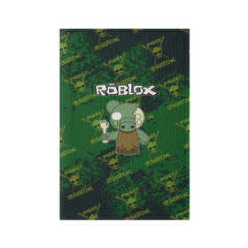 Обложка для паспорта матовая кожа с принтом Свинка Пигги из Roblox в городе Новоалтайск, натуральная матовая кожа | размер 19,3 х 13,7 см; прозрачные пластиковые крепления | pig | piggi | roblox | svinka | игра | пигги