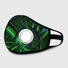 Маска из неопрена с принтом DIGITAL NEON GREEN в городе Новоалтайск, неопрен 100% | Форма огибающая нос. Резинки для ушей с дополнительной резинкой на затылке. Клапан для выдоха для активного дыхания при занятиях спортом. Эластичный материал маски и окантовки для лучшего растяжения и прилегания маски.  | Тематика изображения на принте: abstract | abstraction | color | fractal | geometry | paitnt | psy | rdtktr | абстракция | геометрия | краски | неоновые | психоделика | фрактал