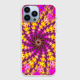 Чехол для iPhone 13 Pro Max с принтом НЕОНОВЫЙ РОЗОВЫЙ ФРАКТАЛ в городе Новоалтайск,  |  | Тематика изображения на принте: abstract | abstraction | color | fractal | geometry | paitnt | psy | rdtktr | абстракция | геометрия | краски | неоновые | психоделика | фрактал