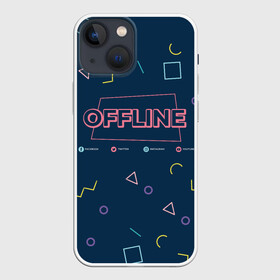 Чехол для iPhone 13 mini с принтом OFFLINE в городе Новоалтайск,  |  | facebook | instagram | offline | pattern | twitter | youtube | мессенджер | оффлайн | соцсети | узор