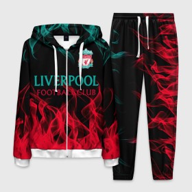 Мужской костюм 3D с принтом LIVERPOOL. в городе Новоалтайск, 100% полиэстер | Манжеты и пояс оформлены тканевой резинкой, двухслойный капюшон со шнурком для регулировки, карманы спереди | fc | football | football club | liverpool fc | sport | британский футбольный клуб | ливерпуль фк | мерсисайд | спорт | уефа | униформа | фирменные цвета | фк | футбол | футбольный клуб