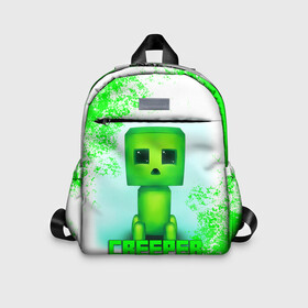 Детский рюкзак 3D с принтом MINECRAFT CREEPER в городе Новоалтайск, 100% полиэстер | лямки с регулируемой длиной, сверху петелька, чтобы рюкзак можно было повесить на вешалку. Основное отделение закрывается на молнию, как и внешний карман. Внутри дополнительный карман. По бокам два дополнительных кармашка | Тематика изображения на принте: creeper | game | minecraft | блоки | игра | квадраты | компьютерная | крипер | криппер | майнкрафт | огонь