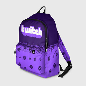 Рюкзак 3D с принтом TWITCH / ТВИЧ в городе Новоалтайск, 100% полиэстер | лямки с регулируемой длиной, сверху петелька, чтобы рюкзак можно было повесить на вешалку. Основное отделение закрывается на молнию, как и внешний карман. Внутри два дополнительных кармана, один из которых закрывается на молнию. По бокам два дополнительных кармашка | game | games | logo | ndbnx | ndbx | site | stream | streamer | twich | twitch | видео | ецшеср | ецшср | игра | игрок | игроку | игры | лого | логотип | логотипы | сайт | символ | символы | стрим | стример | стримера | стрим