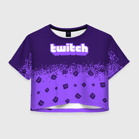 Женская футболка Crop-top 3D с принтом TWITCH / ТВИЧ в городе Новоалтайск, 100% полиэстер | круглая горловина, длина футболки до линии талии, рукава с отворотами | game | games | logo | ndbnx | ndbx | site | stream | streamer | twich | twitch | видео | ецшеср | ецшср | игра | игрок | игроку | игры | лого | логотип | логотипы | сайт | символ | символы | стрим | стример | стримера | стрим