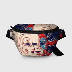 Поясная сумка 3D с принтом Маски в городе Новоалтайск, 100% полиэстер | плотная ткань, ремень с регулируемой длиной, внутри несколько карманов для мелочей, основное отделение и карман с обратной стороны сумки застегиваются на молнию | актер | актриса | артист | кино | маска | театр