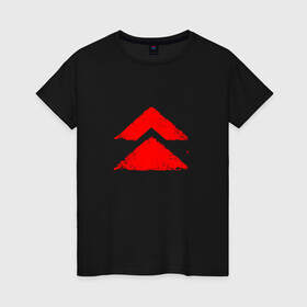 Женская футболка хлопок с принтом Ghost of Tsushima Red Logo (Z) в городе Новоалтайск, 100% хлопок | прямой крой, круглый вырез горловины, длина до линии бедер, слегка спущенное плечо | game | ghost of tsushima | jin sakai | samurai | дзин сакай | игра | призрак цусимы | самурай