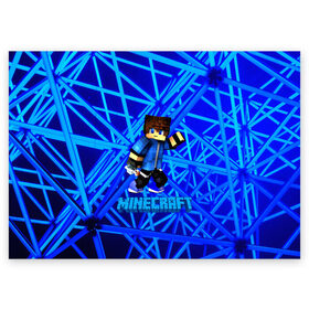 Поздравительная открытка с принтом Minecraft в городе Новоалтайск, 100% бумага | плотность бумаги 280 г/м2, матовая, на обратной стороне линовка и место для марки
 | craft | creeper | dungeon | dungeons | earth | game | logo | mine | minecraft | mobile | online | дунгеонс | земля | зомби | игра | крипер | лого | майкрафт | майнкрафт | мобайл | онлайн | подземелье | подземелья