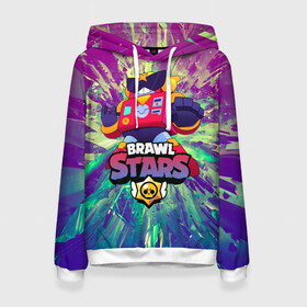 Женская толстовка 3D с принтом Surge Brawl Stars в городе Новоалтайск, 100% полиэстер  | двухслойный капюшон со шнурком для регулировки, мягкие манжеты на рукавах и по низу толстовки, спереди карман-кенгуру с мягким внутренним слоем. | bolt | brawl | brawl stars | brawl stars вольт | brawler | leon | robot | surge | volt | бравл | бравл старс | бравл старс вольт | бравлер | вольт | робот бравл старс | сурдж | сюрдж