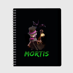 Тетрадь с принтом Мортис Brawl Stars в городе Новоалтайск, 100% бумага | 48 листов, плотность листов — 60 г/м2, плотность картонной обложки — 250 г/м2. Листы скреплены сбоку удобной пружинной спиралью. Уголки страниц и обложки скругленные. Цвет линий — светло-серый
 | brawl stars | mortis | бравлер | летучая мышь | мортис