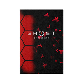 Обложка для паспорта матовая кожа с принтом Ghost of Tsushim в городе Новоалтайск, натуральная матовая кожа | размер 19,3 х 13,7 см; прозрачные пластиковые крепления | Тематика изображения на принте: ghost of tsushim | бой | монголы | открытый мир | экшен