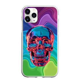 Чехол для iPhone 11 Pro Max матовый с принтом Color skull в городе Новоалтайск, Силикон |  | Тематика изображения на принте: color | jaw | neon | skull | teeth | vanguard | авангард | зубы | неон | пасть | цвет | череп