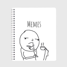 Тетрадь с принтом Memes в городе Новоалтайск, 100% бумага | 48 листов, плотность листов — 60 г/м2, плотность картонной обложки — 250 г/м2. Листы скреплены сбоку удобной пружинной спиралью. Уголки страниц и обложки скругленные. Цвет линий — светло-серый
 | meme | memes | мем | мемасики | мемасы | мемы