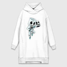 Платье-худи хлопок с принтом MARSHMELLO  FORTNITE в городе Новоалтайск,  |  | fortnite | game | game fortnite | marshmello | music | зефир | зефирка | игра | игра фортнайт | лого | лого marshmello | лого маршмеллоу | логотип | логотип marshmello | логотип маршмеллоу | маршиеллоу | маска | музыка | музыкант