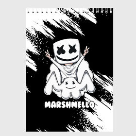 Скетчбук с принтом MARSHMELLO в городе Новоалтайск, 100% бумага
 | 48 листов, плотность листов — 100 г/м2, плотность картонной обложки — 250 г/м2. Листы скреплены сверху удобной пружинной спиралью | dj | marshmello | marshmellow | usa | америка | клуб | клубная музыка | мармело | маршмелло | маршмеллоу | музыка | музыкант