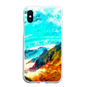 Чехол для iPhone XS Max матовый с принтом Японские горы в городе Новоалтайск, Силикон | Область печати: задняя сторона чехла, без боковых панелей | Тематика изображения на принте: art | japan | summer | азия | акварель | восток | восход | горы | деревья | искусство | картина | краски | красочный | лес | летние | лето | мазки | небесный | облака | пейзаж | природа | разноцветные | рассвет