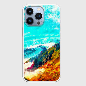 Чехол для iPhone 13 Pro с принтом Японские горы в городе Новоалтайск,  |  | art | japan | summer | азия | акварель | восток | восход | горы | деревья | искусство | картина | краски | красочный | лес | летние | лето | мазки | небесный | облака | пейзаж | природа | разноцветные | рассвет