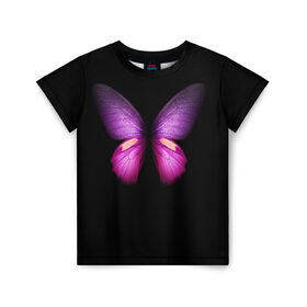 Детская футболка 3D с принтом Butterfly в городе Новоалтайск, 100% гипоаллергенный полиэфир | прямой крой, круглый вырез горловины, длина до линии бедер, чуть спущенное плечо, ткань немного тянется | butterfly | арт | бабочка | крылья | насекомые | фауна