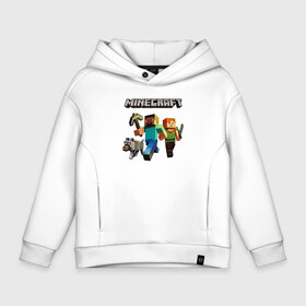 Детское худи Oversize хлопок с принтом Minecraft в городе Новоалтайск, френч-терри — 70% хлопок, 30% полиэстер. Мягкий теплый начес внутри —100% хлопок | боковые карманы, эластичные манжеты и нижняя кромка, капюшон на магнитной кнопке | minecraft | игра | пиксели