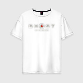 Женская футболка хлопок Oversize с принтом Ghost of Tsushima в городе Новоалтайск, 100% хлопок | свободный крой, круглый ворот, спущенный рукав, длина до линии бедер
 | ghost | ghost of tsushima | tsishima | призрак | призрак цусимы | цусима