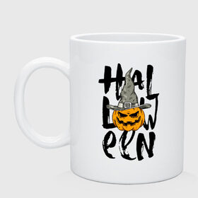 Кружка с принтом Halloween в городе Новоалтайск, керамика | объем — 330 мл, диаметр — 80 мм. Принт наносится на бока кружки, можно сделать два разных изображения | eyes | halloween | hat | jaw | pumpkin | smile | глаза | пасть | тыква | улыбка | хэллоуин | шляпа