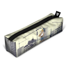 Пенал 3D с принтом Лучший строитель в городе Новоалтайск, 100% полиэстер | плотная ткань, застежка на молнии | Тематика изображения на принте: день | лучший строитель | прораб | строителя | стройка | честный