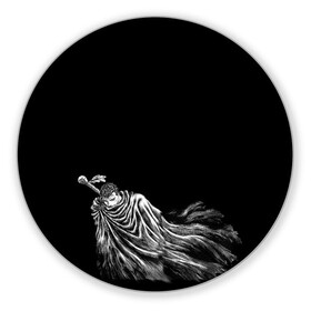 Коврик для мышки круглый с принтом berserk в городе Новоалтайск, резина и полиэстер | круглая форма, изображение наносится на всю лицевую часть | berserk | аниме | берсерк | гатс | манга | черный мечник