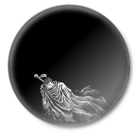 Значок с принтом berserk в городе Новоалтайск,  металл | круглая форма, металлическая застежка в виде булавки | berserk | аниме | берсерк | гатс | манга | черный мечник